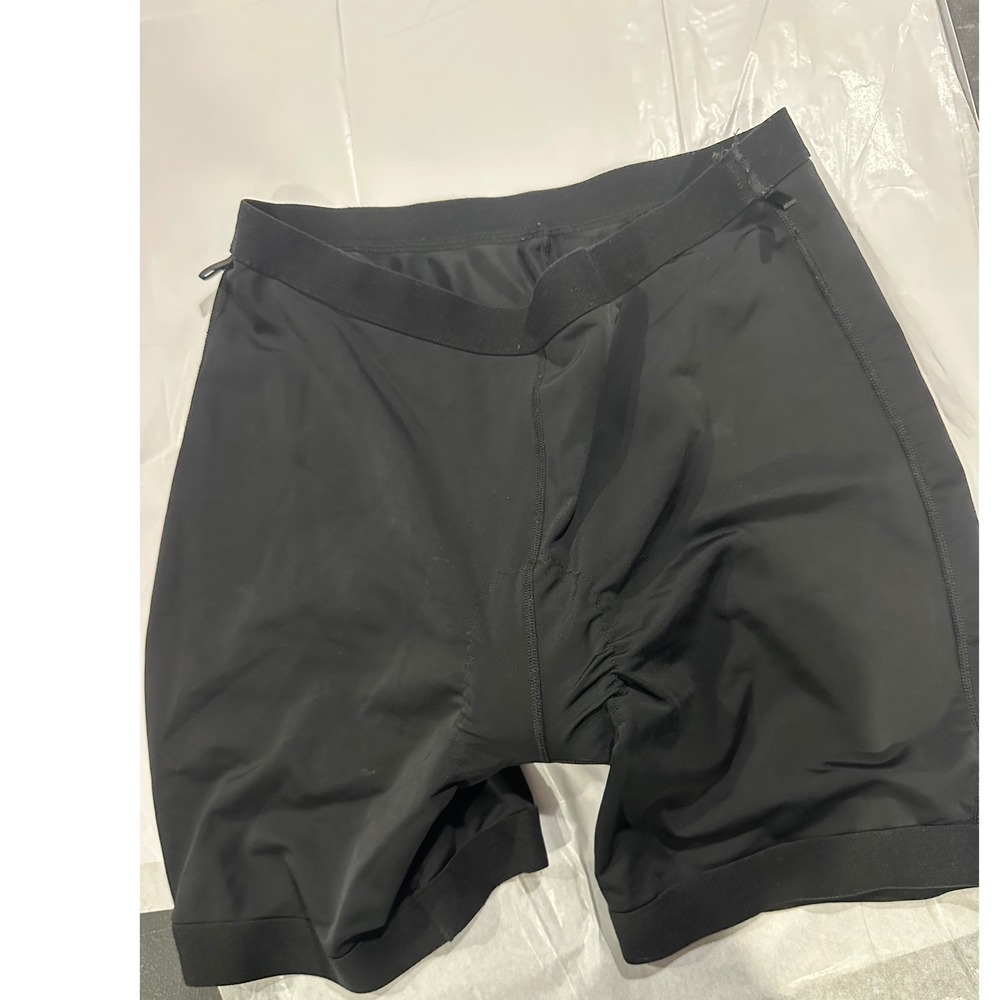 Terry Women Black Padded Cycling Liner Shorts Size Large Bike Chamois Underwear